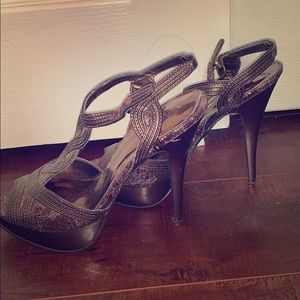 Bronze, sparkly heels